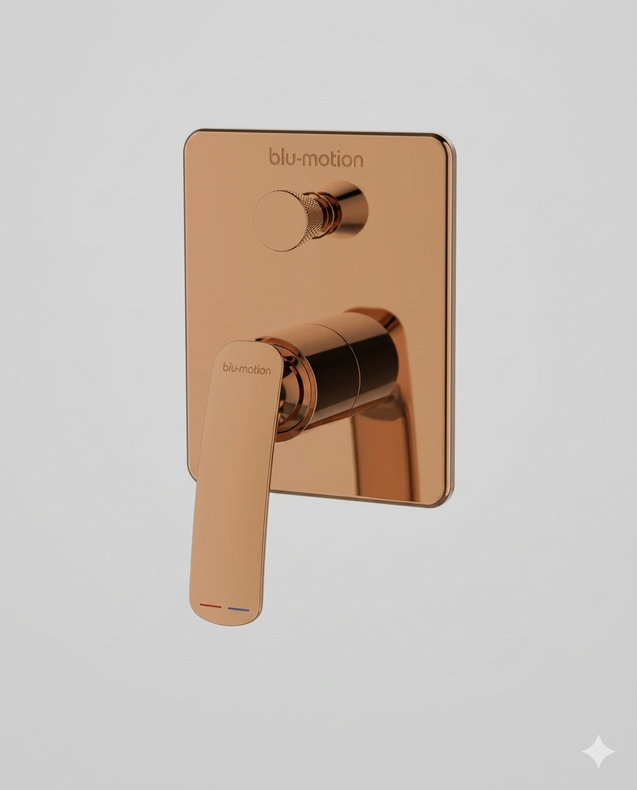 Blu Motion Rose Gold Concealed Bath & Shower Mixer with Diverter